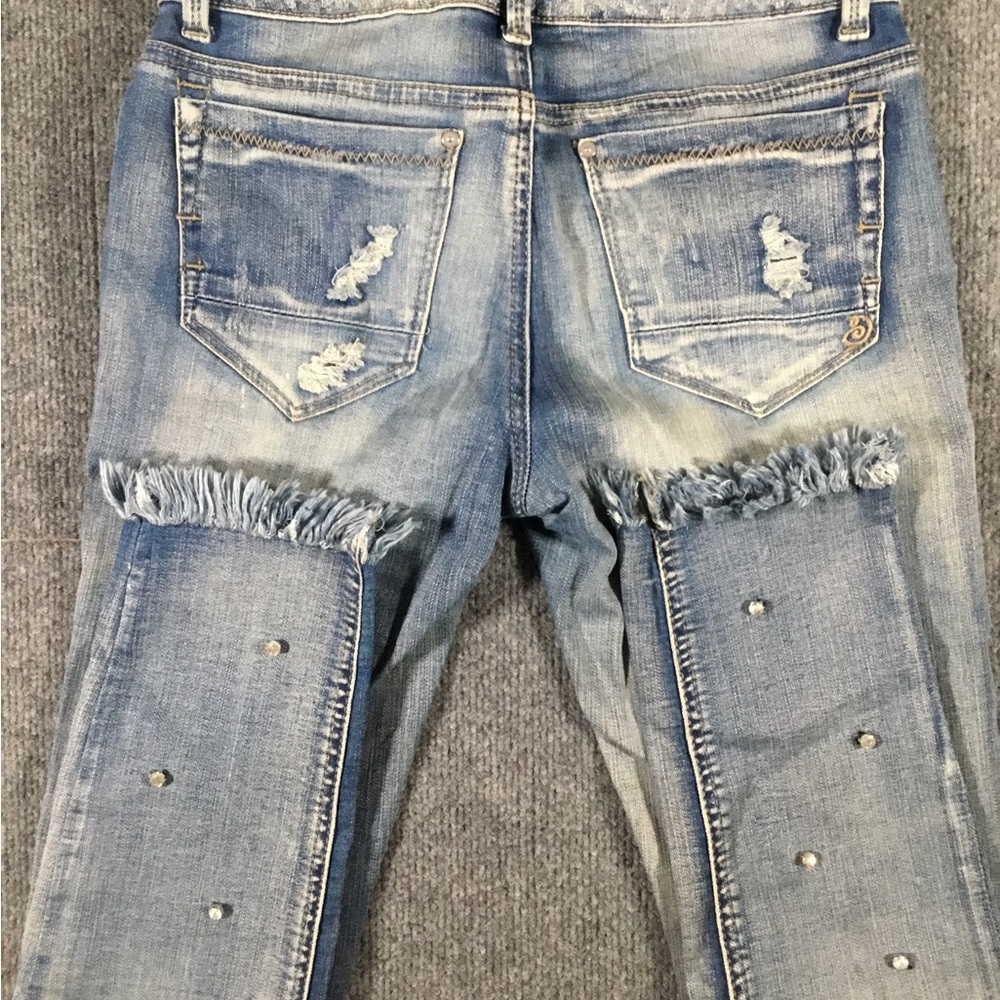 Indigo Rein distressed and embellished jeans juniors/teens size 5 - Picture 7 of 11